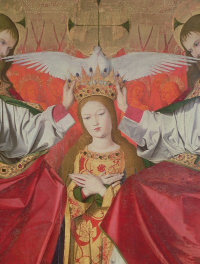 Detail van de Kroning van de Maagd, 1453-54 door Enguerrand Quarton